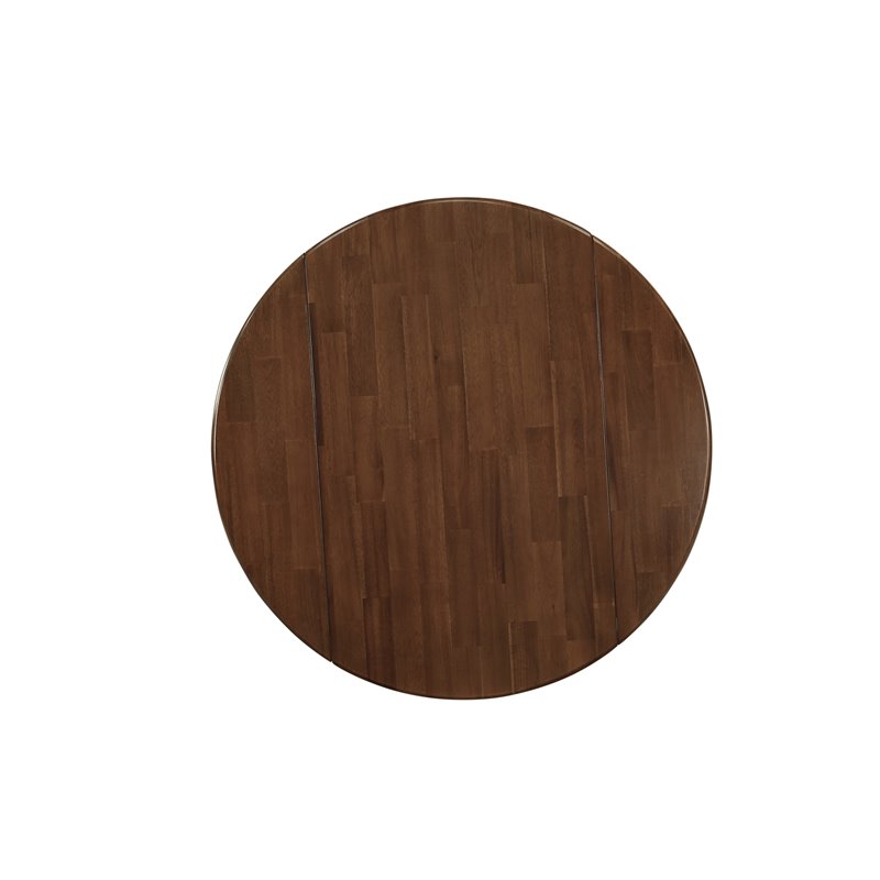 Pemberly Row Traditional Wood Dining Table with Pedestal Legs in Walnut