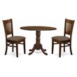 Pemberly Row 3-piece Traditional Wood Dining Set in Espresso
