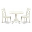 Pemberly Row 3-piece Dining Table and X-Back Chairs in White