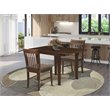 Pemberly Row 3-piece Wood Dining Set with Fabric Seat in Mahogany