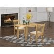 Pemberly Row 3-piece Wood Dining Set with Linen Fabric Seat in Oak