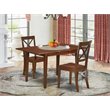 Pemberly Row Traditional 3-piece Dining Set with Wood Seat in Mahogany