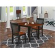 Pemberly Row 3-piece Dining Set with Slat Back in Black/Cherry