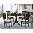 Pemberly Row Antique 5-piece Wood Dining Set with Slatted Back in Black