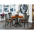 Pemberly Row Antique 5-piece Wood Dining Set in Black and Cherry