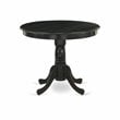 Pemberly Row Antique 5-piece Wood Dining Set with Fabric Seat in Black