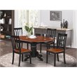 Pemberly Row 5-piece Dining Set with Oval Table in Black and Cherry