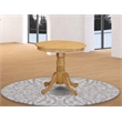 Pemberly Row Traditional Round Rubber Wood Dining Table in Oak