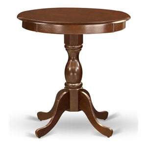 Pemberly Row Wood Small Dining Table with Pedestal Legs in Mahogany