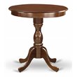 Pemberly Row Wood Small Dining Table with Pedestal Legs in Mahogany