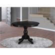 Pemberly Row Traditional Wood Dining Table with Pedestal Legs in Black