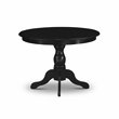 Pemberly Row Traditional Wood Dining Table with Pedestal Legs in Black