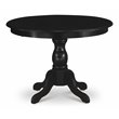 Pemberly Row Traditional Wood Dining Table with Pedestal Legs in Black