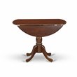 Pemberly Row Wood Dining Table with Pedestal Legs in Mahogany