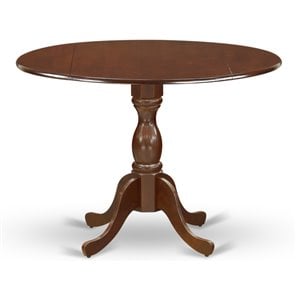 Pemberly Row Wood Dining Table with Pedestal Legs in Mahogany