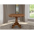 Pemberly Row Traditional Wood Dining Table with Pedestal Legs in Walnut