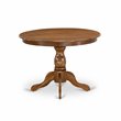 Pemberly Row Traditional Wood Dining Table with Pedestal Legs in Walnut