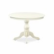 Pemberly Row Wood Dining Table with Pedestal Legs in Linen White