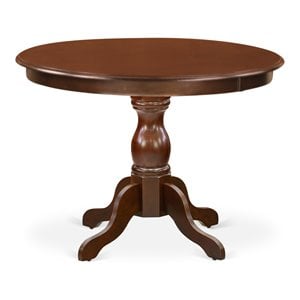 Pemberly Row Wood Dining Table with Pedestal Legs in Mahogany