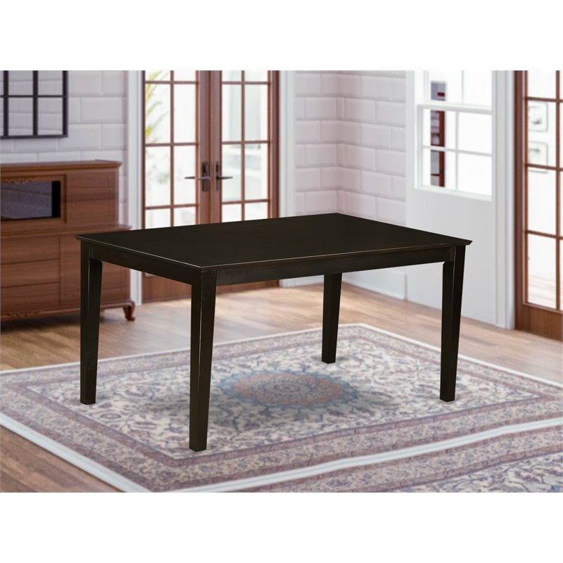 Pemberly Row Rectangular Solid Wood Dining Table in Cappuccino