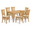 Pemberly Row Traditional 7-piece Wood Table and Dining Chairs in Oak