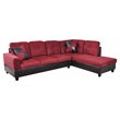 Pemberly Row Microfiber Fabric Right Facing Sectional in Red