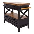 Pemberly Row Modern Farmhouse Wood Kitchen Island in Black Finish