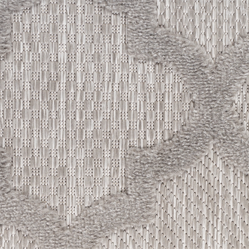 Pemberly Row Easy Care 2'x4' Silver Gray Fabric Modern Area Rug (2'x4')