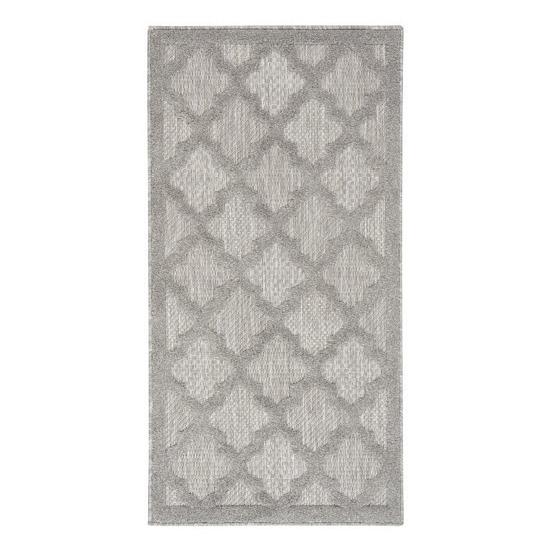 Pemberly Row Easy Care 2'x4' Silver Gray Fabric Modern Area Rug (2'x4')
