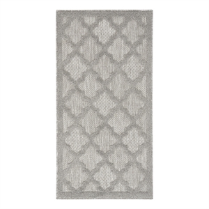 Pemberly Row Easy Care 2'x4' Silver Gray Fabric Modern Area Rug (2'x4')