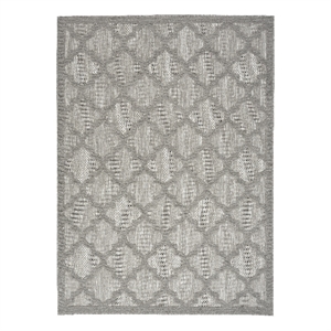 Pemberly Row Coastal Easy Care 4'x6' Silver Grey Indoor/Outdoor Rug