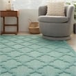 Pemberly Row Coastal Easy Care 5'x7' Aqua/Teal Indoor/Outdoor Rug