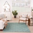 Pemberly Row Coastal Easy Care 5'x7' Aqua/Teal Indoor/Outdoor Rug