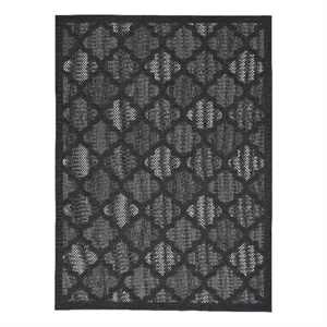 Pemberly Row Easy Care 5'x7' Charcoal/Black Indoor/Outdoor Rug