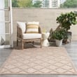 Pemberly Row Easy Care 5'x7' Fabric Natural Beige Modern Indoor/Outdoor Rug