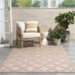 Pemberly Row Easy Care 5'x7' Fabric Natural Beige Modern Indoor/Outdoor Rug