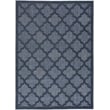 Pemberly Row Easy Care 5'x7' Fabric Navy Blue Modern Indoor/Outdoor Rug