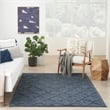Pemberly Row Easy Care 5'x7' Fabric Navy Blue Modern Indoor/Outdoor Rug