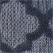 Pemberly Row Easy Care 5'x7' Fabric Navy Blue Modern Indoor/Outdoor Rug