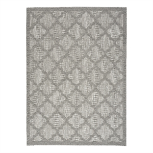 Pemberly Row Easy Care 5'x7' Silver Gray Fabric Modern Area Rug (5'x7')
