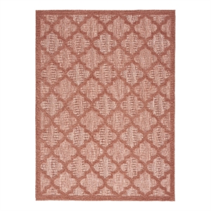 Pemberly Row Easy Care 6'x9' Coral Orange Fabric Modern Area Rug (6'x9')