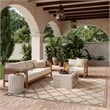 Pemberly Row Easy Care 7'x10' Fabric Natural Beige Modern Rug