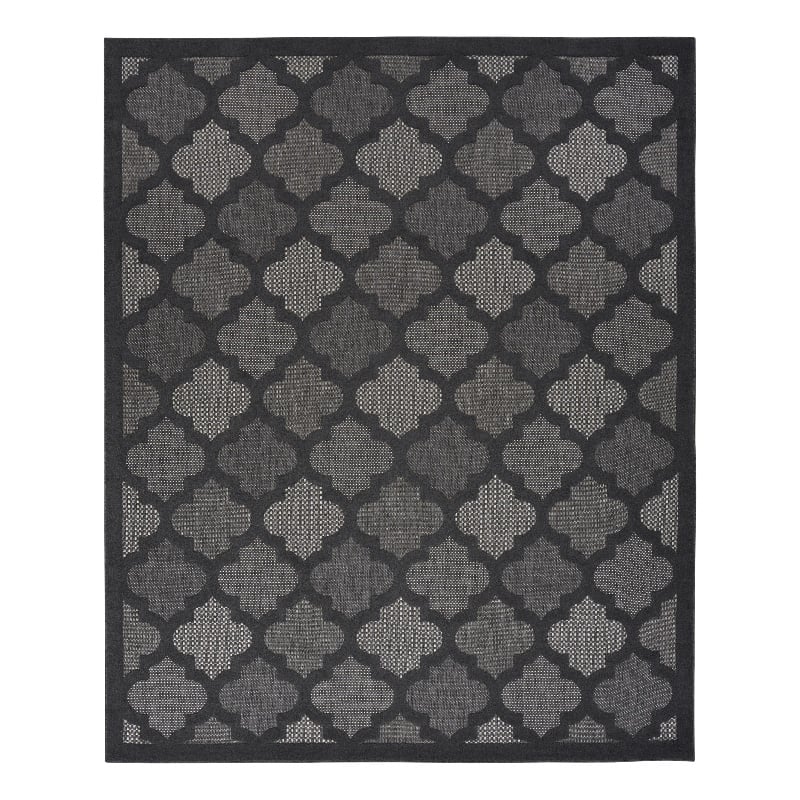 Pemberly Row Easy Care 8'x10' Fabric Charcoal Black Modern Rug