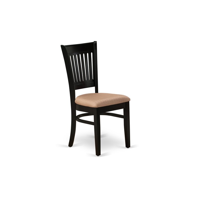 Pemberly Row Traditional Wood Dining Chairs in Black (Set of 2)