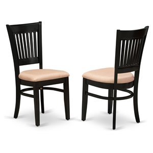 Pemberly Row Traditional Wood Dining Chairs in Black (Set of 2)