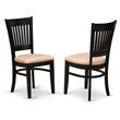 Pemberly Row Traditional Wood Dining Chairs in Black (Set of 2)
