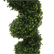 Pemberly Row 4' Plastic Artificial Potted Boxwood Spiral Tree in Green