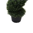 Pemberly Row 6' Plastic Artificial Potted Boxwood Spiral Tree in Green