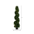 Pemberly Row 4' Plastic Artificial Potted Cedar Spiral Tree with LED in Green