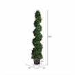 Pemberly Row 5' Plastic Artificial Potted Cedar Spiral Tree in Green